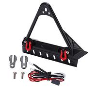 SUNGOOYUE RC Front Bumper with LED Light, Iron RC Stinger Front Bumper with LED Light for Axial Scx10 / II/III Generation 1/10 Car (Straight (Pointed Toe: 5.4 X 4.4 X 2.6cm / 2.1 X 1.7 X 1in)