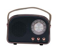 SUNGOOYUE Retro Bluetooth Speaker, Vintage Design with Leather Handle, Portable Wireless Speaker, Bluetooth 5.0, Built in Powerful Sound, Knob Adjustment, for Home Outdoor Travel (Dark Green)