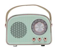 SUNGOOYUE Retro Bluetooth Speaker, Vintage Design with Leather Handle, Portable Wireless Speaker, Bluetooth 5.0, Built in Powerful Sound, Knob Adjustment, for Home Outdoor Travel (Light Green)