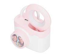 SUNGOOYUE Ring LED Desk Lamp, Adjustable Brightness Touch Control 2 Color Temperatures 2800K 6500K, Bendable Hose 360 Degrees, USB Charging Port, with Pen Holder, for Reading Off (Pink)