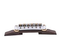 SUNGOOYUE Rosewood Base Bridge Roller Saddles SG Jazz Guitar Zinc Alloy Durable Roller Adjustable Height Guitar Bridge Silver String Spacing 10.4mm 52mm