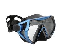 SUNGOOYUE Silicone Snorkeling Goggles, Toughened Glass Large View Swimming Diving Glasses, Soft Comfortable Gasket with Super Wide Strap for Adults (Blue Black)