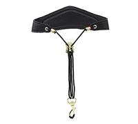 SUNGOOYUE Soft Comfortable PU Leather Saxophone Shoulder Strap, Padded Neck Strap Holder Y Shape, Black Color, Quick Install with Daily Playing, for More Comfortable Playing