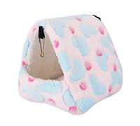 SUNGOOYUE Soft Pet House, Flannel Plush Hanging Hammock Bed, Warm Polka Dot Heart Tent with Hooks, 3 Sizes Easy Clean Sleeping for Hamsters Gerbils Chinchillas (22 * 21)