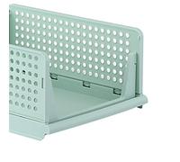 SUNGOOYUE Stackable Drawer Storage Basket, 12.99x16.93x7.28in (Green) | Slide-Out Rails for Under-Bed Access, Interlocking Grooves for Secure Vertical Stack, Non-Odor Resin for Fabric Safety,