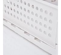 SUNGOOYUE Stackable Drawer Storage Basket, 12.99x16.93x7.28in (Offwhite) | Slide-Out Rails for Under-Bed Access, Interlocking Grooves for Secure Vertical Stack, Non-Odor Resin for Fabric Safety,