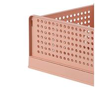 SUNGOOYUE Stackable Drawer Storage Basket, 12.99x16.93x7.28in (Pink) | Slide-Out Rails for Under-Bed Access, Interlocking Grooves for Secure Vertical Stack, Non-Odor Resin for Fabric Safety,