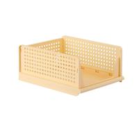 SUNGOOYUE Stackable Drawer Storage Basket, 12.99x16.93x7.28in (Yellow) | Slide-Out Rails for Under-Bed Access, Interlocking Grooves for Secure Vertical Stack, Non-Odor Resin for Fabric Safety,