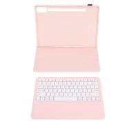 SUNGOOYUE Tablet Case Keyboard Set, Rechargeable Magnetic Keyboard with 3 Anti Slip Grooves for Multiple Viewing Angles, Detachable BT with 100 Hours Working Time, Custom Molded (Pink)