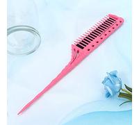 SUNGOOYUE Teasing Comb, ABS 3 Row Comb with Pointed Tail, Long Short Teeth, Non Slip Handle for Backcombing Styling, Hair Sectioning and Salon Home Hair Care (Pink)