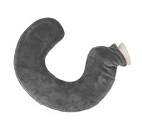 SUNGOOYUE U Shaped Hot Water Bottle Neck Warmer, 1L Splashproof Rubber Heating Pad with Detachable Cover for Shoulder Pain Relief, Travel Pillow for Winter (Gray)