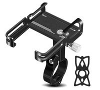 SUNGOOYUE Universal Bike Phone Mount, Protective Design with Sponge Padding, Secure Grip for Peace of Mind, Durable Aluminum Alloy Construction, Compatible with Most Smartphones (Black)