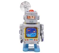 SUNGOOYUE Wind Up Tin Vintage Robot Retro Decorative Piece Iron Toy for Collectors with Wind-up Function for Nostalgic Moments
