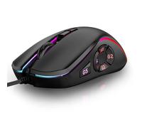 SUNGOOYUE Wired Gaming Mouse, 10 Programmable Buttons, 14 RGB Lighting Effects, 6 Adjustable DPI 800-12800, Ergonomic Design, with Braided Cable, for PC Computer Gaming
