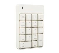 SUNGOOYUE Wireless 18 Keys Soft Press Touch USB Numeric Keypad for Home Office Work, Compact 2.4G Number Pad for Laptop PC Compatibility with 2000/XP/Vista/ 7, ABS Material (White)