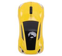 SUNGOOYUE Wireless Mouse, 2.4G USB Receiver 1600DPI Ergonomic Sports Car Shape Optical Gaming Mice, with Auto Sleep Mode, for PC Laptop Mac OS X (Yellow)