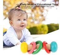 SUNGOOYUE Wooden Baby Safe Rattles Grasp Toy Infant Early Educational Toys (Third Ring (Three Rings)