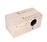 SUNGOOYUE Wooden Bird Breeding Box Bird House 29 X 14.7 X 14.7cm Nesting Box with Perch Hole and Top Lid for Parakeet Lovebird Cockatiel Budgie Conure Breeding Use