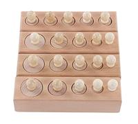 SUNGOOYUE Wooden Cylinder Socket Toy, Portable Educational Knobbed Cylinders Blocks Socket Toy for Early Childhood Education