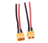 SUNGOOYUE XT60 Female Male Connector Adapter 14AWG Silicone Cable Wire RC Accessory, 2Pcs Battery XT60 Adapter for Lithium Battery