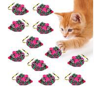 SunGrow 12 Pack Cat Crinkle Mice, 6x1.5 Inch Mice for Indoors, Keep Your Feline Energetic & Excited with Vibrant Colors, Lightweight Design for Long-Lasting Fun, Perfect for Playtime