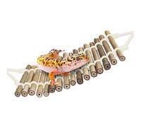 SunGrow Bamboo Gecko Reptile Climbing Bridge and Lizard Lounge, 18” Swinging Hideout Bridge, Helps Leopard Geckos with Thermoregulation, Increases Habitat Space, Can Be Submerged in Water