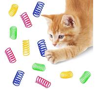 SunGrow Cat Coil Springs, Feline Entertainment for Indoor Kitten, Woven Colorful Wire Tube, Heavy Plastic, Pet Interactive Spiral, Activity Tool, Cat’s Supplies & Accessories, 12 Pcs per Pack