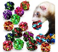 SunGrow Ferret Mylar Crinkle Balls, 2-Inches, Soft, Lightweight, Shiny Foil Balls, Interesting Crinkly Sounds, 24 Pcs