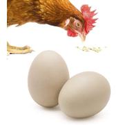 SunGrow Wooden Chicken Eggs, 7 cm, Encourages Egg Laying and Discourages Pecking and Eating, Great for Broodiness Test and Unique Home Decorations, Made with Durable Wooden Material, 2 Pack