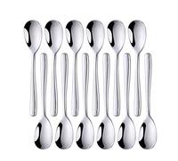 SUNGSENGEUR Teaspoons Set of 12, 13 cm Stainless Steel Table Teaspoon, Tea or Coffee Stirring Spoons, Yogurt Spoon, Dessert Spoon, 5.2" Inch-Silver