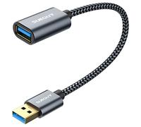 SUNGUY 5Gbps USB 3.0 Extension Cable, 1FT USB Extender, USB A Male to Female Cord, Braided High Data Transfer Compatible with Xbox, Hard Drive, Webcam, USB Keyboard, Mouse, Flash Drive, Oculus VR