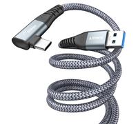 SUNGUY 6M/20 FT Link Cable, Compatible with Meta/Oculus Quest 3/2/Pro/Pico4 Accessories and PC/SteamVR, 5Gbps High Speed PC Data Transfer, USB 3.0 to USB C Cable for VR Headset (Grey)