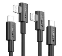 SUNGUY Right Angle Lightning Cable 1m, 2 Pack 27W iPhone Cable Fast Charging USB C to Lightning Cable for iPhone 14/13/12/11 Pro Max Mini XR XS 8 7 6 5 Plus, CarPlay