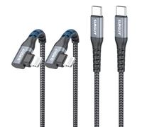 SUNGUY Right Angle USB C to Lightning Cable 0,3m [2Pack], 90 Degree Type C to Lightning, Charger Cord Fast Charging Braided for iPhone 14/13/12/11 Pro Max Mini X XS XR Plus SE