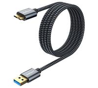 SUNGUY USB 3.0 Micro B Cable 5FT, Hard Drive Cable USB A to Micro B Lead for Seagate, Toshiba Canvio, Western Digital (WD), My Passport, Elements, Camera, Galaxy S5, Note 3