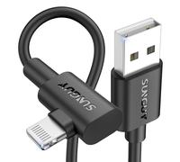 SUNGUY USB A to lighting Cable Right Angle, [2-Pack 2m] MFi Certified 90 Degree lighting Carplay Charger Cord Compatible with iPhone 14/13/12/11 Pro Max/XS MAX/XR/XS/iPad/iPod