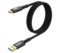 SUNGUY USB C Android Auto Cable 3FT, 10Gbps USB C 3.1 Gen2 USB A to USB C Data Transfer Cable, 3A Fast Charging USB Type C Cord for 15/15 Pro Max, Samsung Galaxy S23, iPad Pro, Black