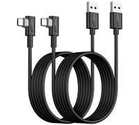 SUNGUY USB C Cable 90 Degree 2M, 2-Pack Right Angle 3A Fast Charging & Data Sync USB A to USB C Cord Compatible for Samsung Galaxy S21 S20 S10 S9 S8 Plus, Note 20 10 9 8, LG V50 V40 G8 G7