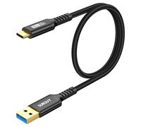 SUNGUY USB C Charger Cable, 1.5FT USB C 3.1 USB A to C Cable Braided 3.1A Fast Charging 10Gbps Data Transfer Android Auto Type C for iPhone 16/15 Pro Max, Galaxy S24 S23 Switch PS5, Pixel 7