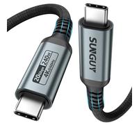 SUNGUY USB C to USB C Cable 3m/10FT, 240W Fast Charging 20Gbps Data Transfer 4K Video Output Monitor Cable for i-Phone 15/16 Series, MacBook Air/Pro and More Type-C devices