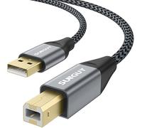 SUNGUY USB Printer Cable 3.3FT, USB A to B Printer Cable Nylon USB 2.0 Type B Code Compatible with Lexmark, Dell, HP, Canon, Epson, Xerox, Brother and More - Grey, 3.3ft