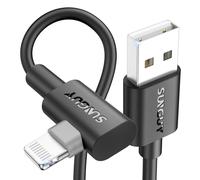 SUNGUY USB to lighting Cable 90 Degree, [2-Pack 15cm] MFi Certified Short Right Angle lighting Carplay Charger Cord Compatible with iPhone 14/13/12/11 Pro Max/XS MAX/XR/XS/iPad/iPod