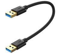 SUNGUY USB to USB Cable 0.3m Short, USB 3.0 Type A Male to Type A Male Cable Data Transfer up to 5Gbps Compatible with Printers, Modems, Hard Drives, Monitor, Camera, Wacom, DVD, Hub