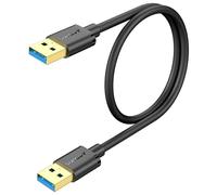 SUNGUY USB to USB Cable 0.5m Short, USB 3.0 Type A Male to Type A Male Cable Data Transfer up to 5Gbps Compatible with Printers, Modems, Hard Drives, Monitor, Camera, Wacom, DVD, Hub