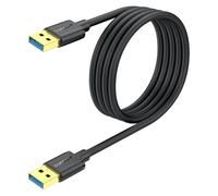 SUNGUY USB to USB Cable 2m, USB 3.0 Type A Male to Type A Male Cable Data Transfer up to 5Gbps Compatible with Printers, Modems, Hard Drives, Monitor, Camera, Wacom, DVD, Hub