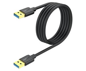 SUNGUY USB to USB Cable 2m, USB 3.0 Type A Male to Type A Male Cable Data Transfer up to 5Gbps Compatible with Printers, Modems, Hard Drives, Monitor, Camera, Wacom, DVD, Hub