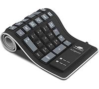 sungwoo Foldable Silicone Keyboard USB Wired Waterproof Rollup Keyboard for PC Notebook Laptop (Black+Grey)