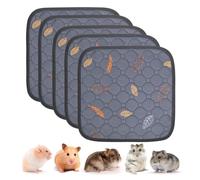 Sunheir Washable Pee Pads for Small Pet 5-Pack, Reusable Pet Training Pads Absorbent & Leak-Free, Waterproof Pee Pads for Dog Cat Rabbit Guinea Pig Hamster, Whelping Pad (Leaves - Deep Grey, 12x12)