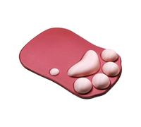 SUNHOHI Ergonomic Wrist Rest Pad - Extra Large 27x20cm Memory Foam Support with Abstract Pattern (10 Colors) | Non-Slip Desk Mat for Gaming & Office (Burgundy with Light red feet)