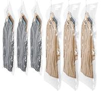 SunHorde Hanging Vacuum Storage Bags 6 Pack Space Saver Vacuum Seal Bags, Jumbo and Large, for Seasonal Clothes, Dress, Coat, Closet Organizer with Heavy Duty Hanging Hooks, Reusable & Easy to Use